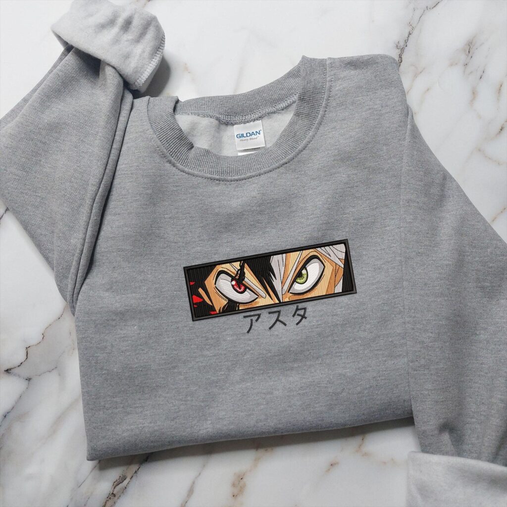 Anime Embroidery Sweatshirt, Embroidered Sweater, Anime Shirt
